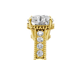 Yellow gold Round Cut Milgrain Channel Set Engagement Ring with Solitaire Prong Setting_65