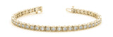 Yellow gold Round Cut Milgrain Diamond Tennis Bracelet with Box Prong Setting