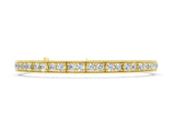 Yellow gold Round Cut Milgrain Tennis Bracelet with Box Setting_2