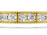 Yellow gold Round Cut Milgrain Tennis Bracelet with Box Setting_3