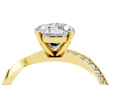 Yellow gold Round Cut Moissanite Engagement Ring with Side Stone Accents and Four-Prong Setting_64