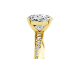 Yellow gold Round Cut Moissanite Engagement Ring with Side Stone Accents and Four-Prong Setting_65