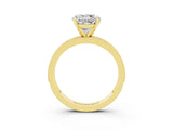 Yellow gold Round Cut Moissanite Milgrain Pavé Engagement Ring with Four-Prong Setting_3