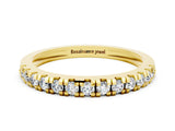 Yellow gold Round Cut Moissanite Pavé Set Thin Band