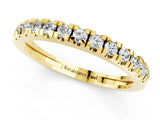 Yellow gold Round Cut Moissanite Pavé Set Thin Band_1