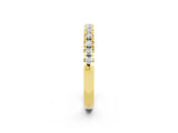 Yellow gold Round Cut Moissanite Pavé Set Thin Band_2