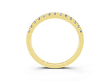 Yellow gold Round Cut Moissanite Pavé Set Thin Band_3