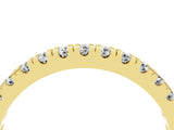 Yellow gold Round Cut Moissanite Pavé Set Thin Band_4