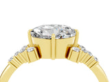 Yellow gold Round Cut Moissanite Ring with Side Stones and Four-Prong Setting_40