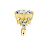 Yellow gold Round Cut Moissanite Ring with Side Stones and Four-Prong Setting_41