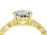 Yellow gold Round Cut Moissanite Scattered Round Accent Ring with Prong Setting_16