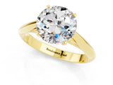 Yellow gold Round Cut Moissanite Solitaire Engagement Ring with Cathedral Setting and Four-Prong Mount_25