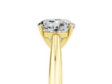Yellow gold Round Cut Moissanite Solitaire Engagement Ring with Cathedral Setting and Four-Prong Mount_29