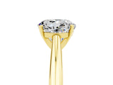 Yellow gold Round Cut Moissanite Solitaire Engagement Ring with Cathedral Setting and Four-Prong Mount_71