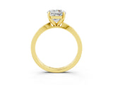 Yellow gold Round Cut Moissanite Solitaire Engagement Ring with Classic Band and Four-Prong Setting_27