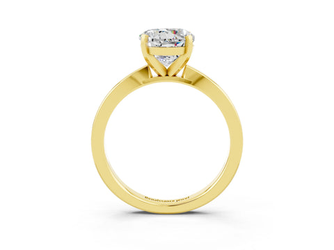 Yellow gold Round Cut Moissanite Solitaire Engagement Ring with Classic Band and Four-Prong Setting_27
