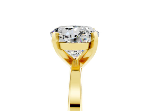 Yellow gold Round Cut Moissanite Solitaire Engagement Ring with Classic Band and Four-Prong Setting_29