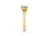 Yellow gold Round Cut Moissanite Solitaire Engagement Ring with Round Band and Four-Prong Setting_2