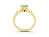 Yellow gold Round Cut Moissanite Solitaire Engagement Ring with Round Band and Four-Prong Setting_3