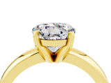 Yellow gold Round Cut Moissanite Solitaire Engagement Ring with Round Band and Four-Prong Setting_4