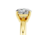 Yellow gold Round Cut Moissanite Solitaire Engagement Ring with Round Band and Four-Prong Setting_5