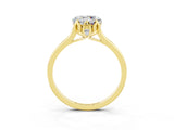 Yellow gold Round Cut Moissanite Solitaire Ring with Flower Prong Setting and Classic Band_39