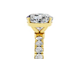 Yellow gold Round Cut Moissanite Solitaire Ring with Pavé Accents and Four-Prong Setting_5