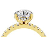 Yellow gold Round Cut Moissanite Solitaire Ring with Round  Pavé Band and Four-Prong Setting_40