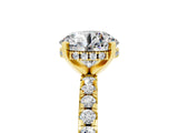 Yellow gold Round Cut Moissanite Solitaire Ring with Round  Pavé Band and Four-Prong Setting_41