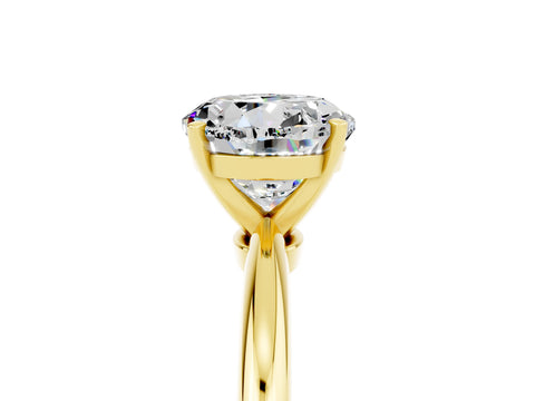 Yellow gold Round Cut Moissanite Solitaire Ring with Six-Prong Setting and Classic Band_5