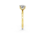 Yellow gold Round Cut Moissanite Solitaire Ring with Thin Band and Four-Prong Setting_14