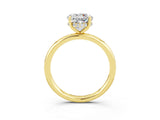 Yellow gold Round Cut Moissanite Solitaire Ring with Thin Band and Four-Prong Setting_15