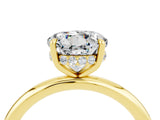 Yellow gold Round Cut Moissanite Solitaire Ring with Thin Band and Four-Prong Setting_16