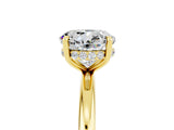 Yellow gold Round Cut Moissanite Solitaire Ring with Thin Band and Four-Prong Setting_17