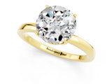Yellow gold Round Cut Moissanite Solitaire Ring with Thin Band and Prong Setting_13