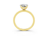 Yellow gold Round Cut Moissanite Solitaire Ring with Thin Band and Prong Setting_15