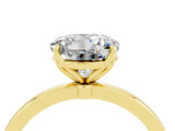 Yellow gold Round Cut Moissanite Solitaire Ring with Thin Band and Prong Setting_16