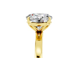 Yellow gold Round Cut Moissanite Solitaire Ring with Thin Band and Prong Setting_17