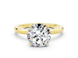 Yellow gold Round Cut Moissanite Solitaire Ring with Thin Band and Prong Setting_24