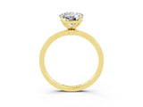 Yellow gold Round Cut Moissanite Solitaire Ring with Thin Band and Prong Setting_27