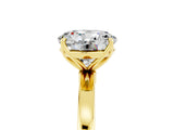 Yellow gold Round Cut Moissanite Solitaire Ring with Thin Band and Prong Setting_29
