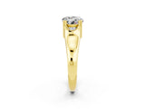 Yellow gold Round Cut Moissanite Solitaire Ring with Wide Band and Prong Setting_2