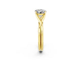 Yellow gold Round Cut Moissanite Solitaire Twist Band Prong Setting Ring_38