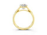 Yellow gold Round Cut Moissanite Solitaire Twist Band Prong Setting Ring_39