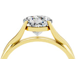 Yellow gold Round Cut Moissanite Solitaire Twist Band Prong Setting Ring_40