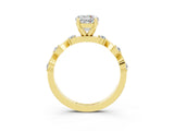 Yellow gold Round Cut Moissanite Solitaire Twisted Band with Round  Accents and Prong Setting_15