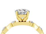 Yellow gold Round Cut Moissanite Solitaire Twisted Band with Round  Accents and Prong Setting_16