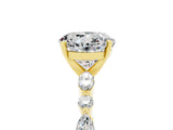 Yellow gold Round Cut Moissanite Solitaire with Side Stones on a Pavé Band and Four-Prong Setting_17