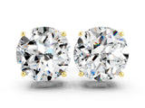 14K Yellow Gold 1.03 Carat Round Moissanite Stud Earrings