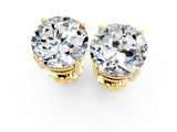 14K Yellow Gold 1.03 Carat Round Moissanite Stud Earrings